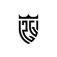 zg corona scudo iniziale lusso e reale logo concetto vettore