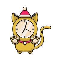illustrazione dell'orologio da parete del gatto vettore