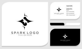 scintilla logo grafico vettore icona. logo design e attività commerciale carta