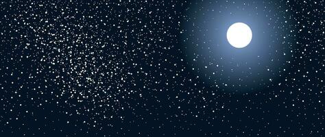sfondo notte cielo, Luna, stelle. vettore illustrazione per coperchio, striscione, manifesto, ragnatela e confezione.