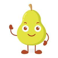 vettore avocado frutta cartone animato personaggio agitando mano