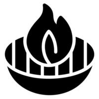icona del glifo con barbecue vettore
