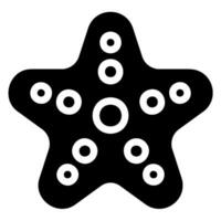 icona del glifo con stella marina vettore