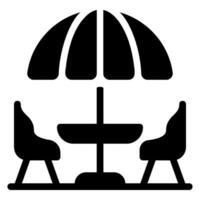 sole ombrello glifo icona vettore