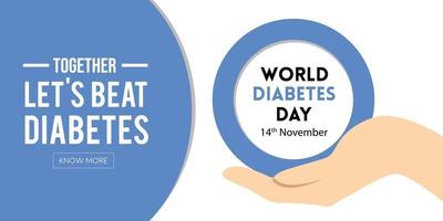 design del banner del concetto di consapevolezza della giornata mondiale del diabete per il download gratuito vettore