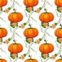 modello senza cuciture di halloween. sfondo con zucca. vettore