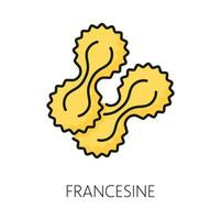 francesine asciutto pasta isolato italiano cucina cibo vettore