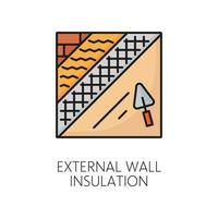 Casa esterno parete termico isolamento linea icona vettore