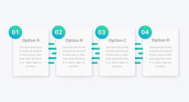 1, 2, 3, 4 passaggi, infografica minimalista, timeline vettore