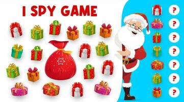 Natale regali io spiare gioco e cartone animato Santa vettore