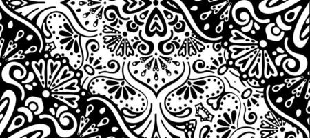 astratto paisley decorativo monocromatico sfondo sfondo vettore