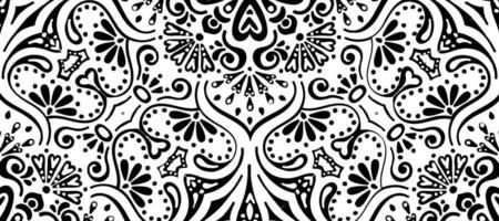 astratto paisley decorativo modello nero sfondo sfondo vettore