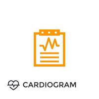 cardiogramma, icona di diagnosi del cuore vettore