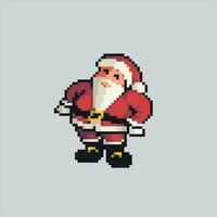 pixel arte illustrazione Santa claus. pixelated Natale babbo natale. Natale Santa Claus pixelated per il pixel arte gioco e icona per sito web e video gioco. vecchio scuola retrò. vettore