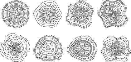 astratto crescita anelli di un' tree.line design di un' di legno ceppo. vettore