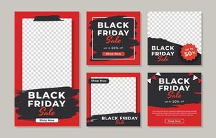 modello di post sui social media del black friday vettore