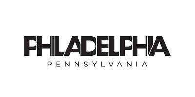 Filadelfia, Pennsylvania, Stati Uniti d'America tipografia slogan design. America logo con grafico città lettering per Stampa e ragnatela. vettore