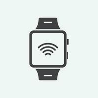 vettore illustrazione di inteligente orologio icona su grigio sfondo