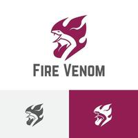 fuoco fiamma veleno serpente velenoso serpente logo vettore