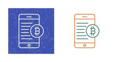 bitcoin mobile vettore icona