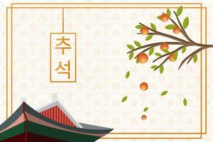 corea chuseok, vettore di sfondo tradizionale coreano con corea palace