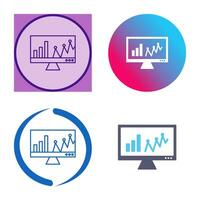 in linea statistiche vettore icona