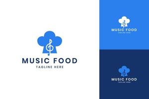 musica cibo spazio negativo logo design vettore