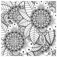 ornamento decorativo fiore mehndi in stile etnico orientale vettore