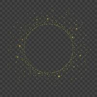 luccichio oro particelle cerchio forma elemento per testo e saluto carta. Natale raggiante leggero bokeh sfondo struttura. vettore