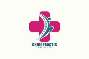 chiropratica logo design con colonna vertebrale concetto vettore