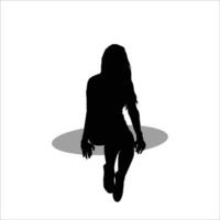 ragazza seduta silhouette vettore