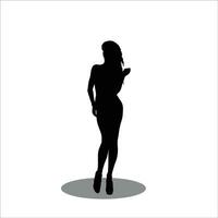 ragazza silhouette azione vettore illustrazione