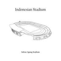 grafico design di il sultano agung stadio, banto città, persiba banto casa squadra. internazionale calcio stadio nel indonesiano. vettore