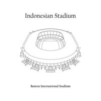 grafico design di il banten internazionale stadio, serang città, nusantara unito fc casa squadra. internazionale calcio stadio nel indonesiano. vettore