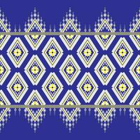 geometrico etnico ricamo floreale modello quello è bellissimo e unico. blu sfondo, progettato per indumento, piastrella, vestiario, tessile, tappeto, stoffa Borsa. vettore