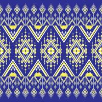 etnico ricamo geometrico floreale modello quello è bellissimo e unico. blu sfondo, progettato per indumento, piastrella, vestiario, tessile, tappeto, stoffa Borsa. vettore