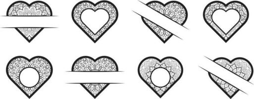 collezione di clipart con cornice a cuore vettore