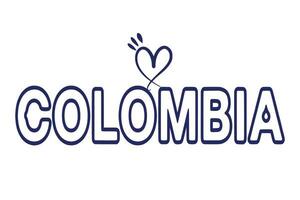 cuore sagomato Colombia rappresenta un' simbolo di amore e ammirazione per Questo nazione. vettore