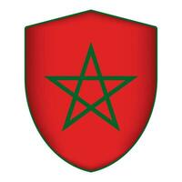 Marocco bandiera nel scudo forma. vettore illustrazione.