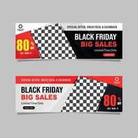 collezione di banner per le vendite del black friday vettore