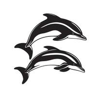 delfino Immagine vettore, silhouette di un' delfino vettore