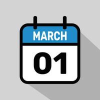 vettore calendario marzo 01 illustrazione sfondo design.