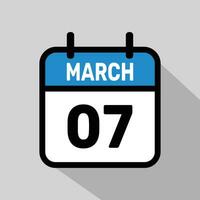 vettore calendario marzo 07 illustrazione sfondo design.