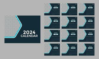 moderno design 2024 calendario modello vettore