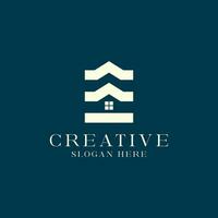 astratto lettera e casa logo design vettore Immagine
