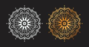 d'oro bianca lusso mandala, mandala per henné, mehndi, tatuaggio, decorativo etnico ornamentale elementi, orientale modelli vettore