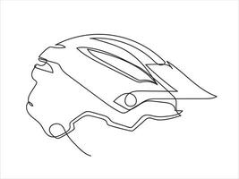 un' bicicletta casco continuo linea disegno vettore