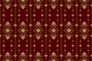 rosso tradizionale etnico modello paisley fiore ikat sfondo astratto azteco africano indonesiano indiano senza soluzione di continuità modello per tessuto Stampa stoffa vestito tappeto le tende e sarong vettore