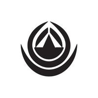 logo di astratto icona vettore silhouette isolato design astratto concetto nel cerchio nero isolato