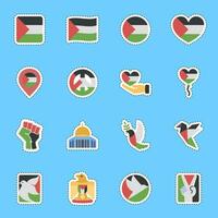 taglio linea etichetta impostato di Palestina. Palestina elementi. bene per stampe, manifesti, logo, infografica, eccetera. vettore